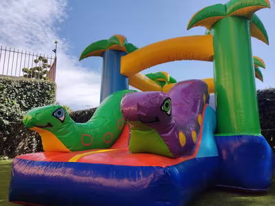 Castillo inflable de jungla con tobogán