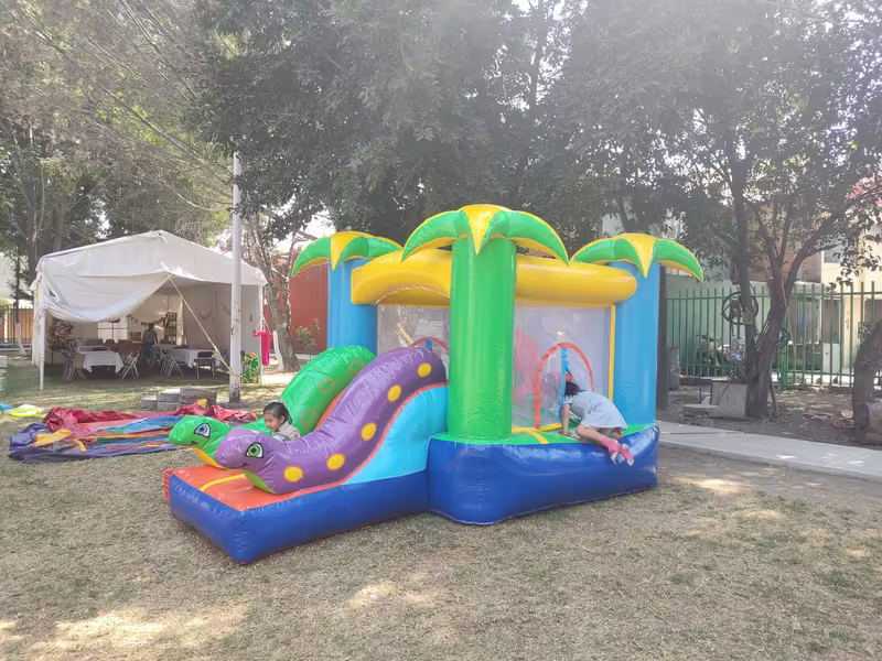 Inflable temático de safari para fiesta infantil