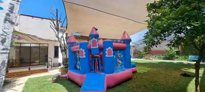 Castillo inflable de Princesas con panel de Elsa y Olaf