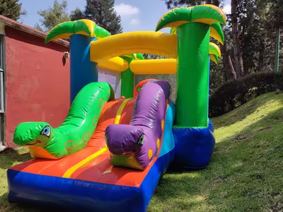 Fiesta infantil con inflable montado por DENFLAB en CDMX